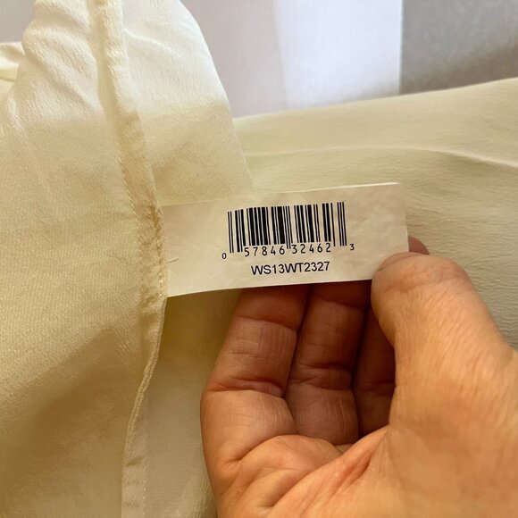 Joe Fresh Size XL Silk Short Sleeve Shirt Sheer Off-White - Picture 9 of 11